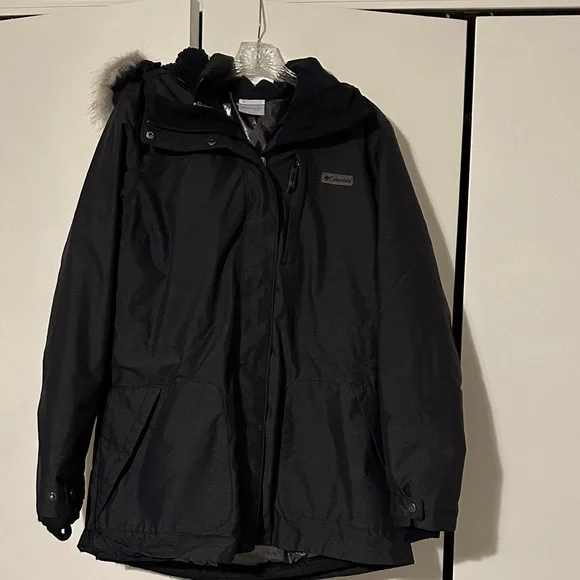 Columbia Charcoal Hooded Parka - Picture 1 of 4